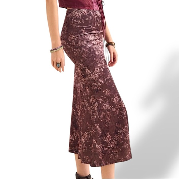 Earthbound Velvet Plum Maxi Skirt - Picture 1 of 12